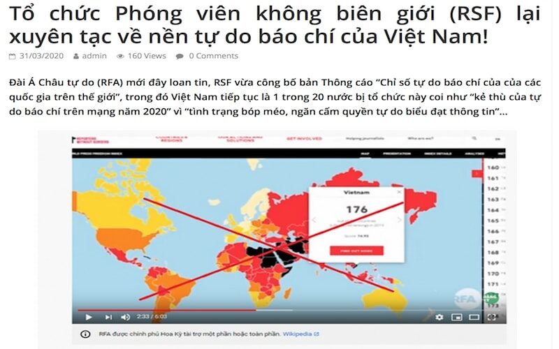 VNTB – Tự do báo chí: Việt Nam không đồng cách hiểu với thế giới?