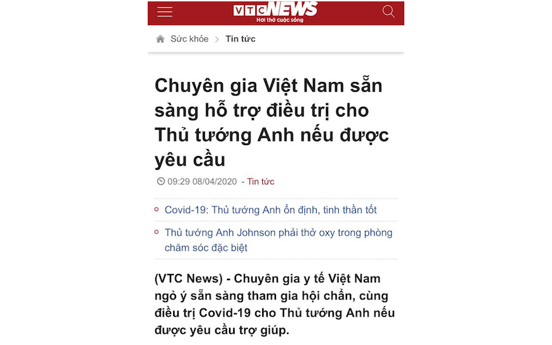 VNTB – Thủ tướng Anh đã ngồi dậy được – Chuyên gia Việt Nam mất cơ hội