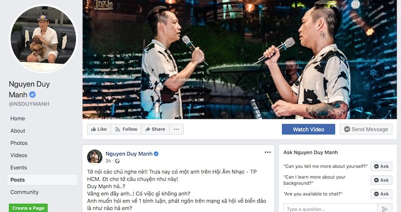 VNTB – Cuồng ngôn trên Facebook: Ca sĩ Duy Mạnh bị mời làm việc