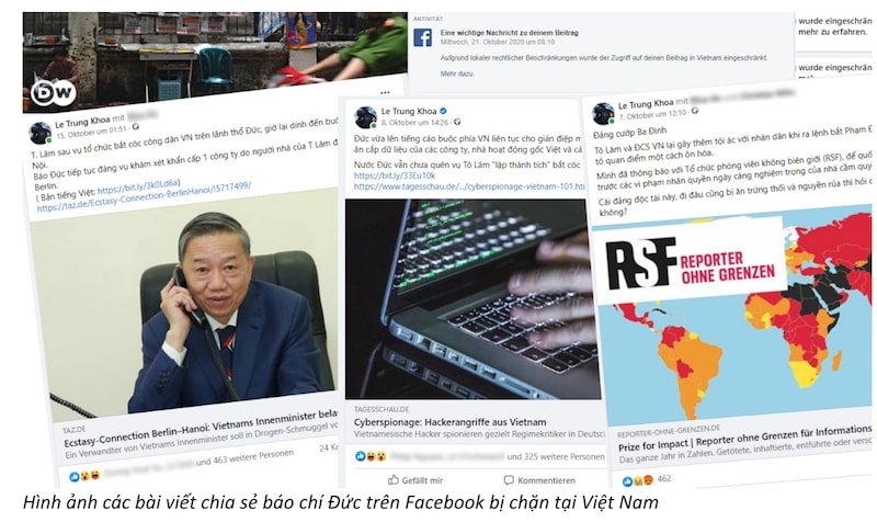 VNTB – Dưới áp lực của Việt Nam: Facebook chặn các bài viết chỉ trích chính phủ