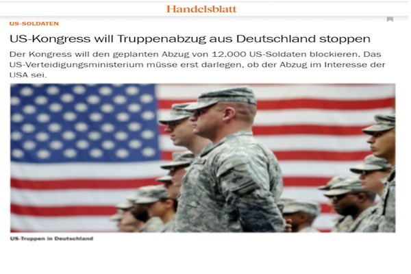 VNTB – Quốc hội Hoa Kỳ muốn ngăn chặn kế hoạch rút quân khỏi Đức của Trump