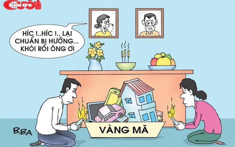 VNTB – Tục lệ đốt vàng mã ngày Tết của người Việt