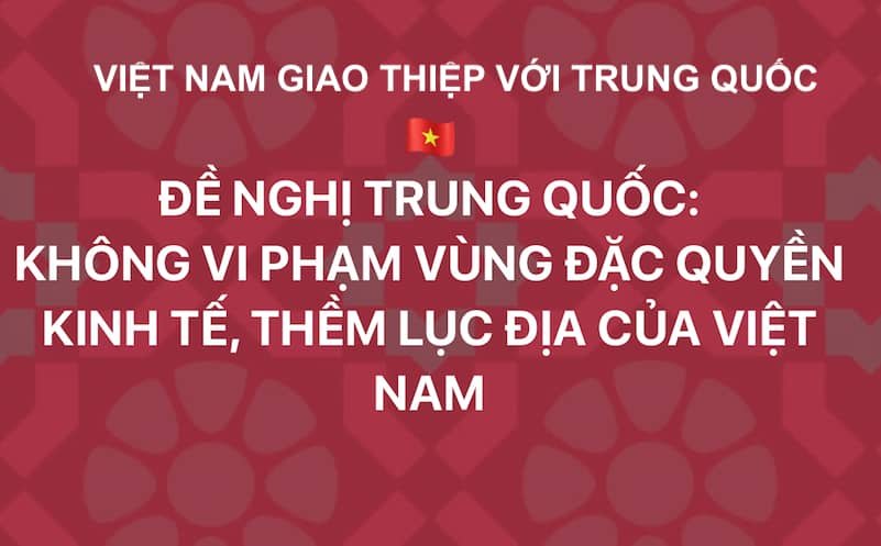 VNTB – Việt Nam tiếp tục ‘giao thiệp’ với Trung Quốc