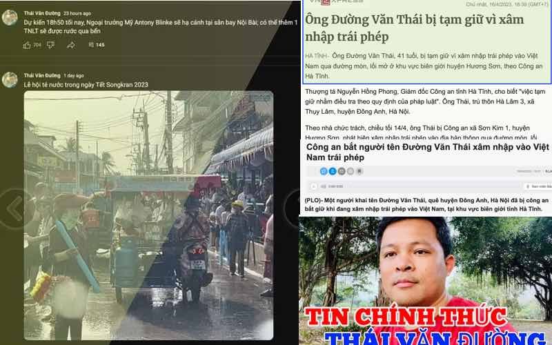 VNTB –  Đường Văn Thái xâm nhập trái phép vào Việt Nam?!