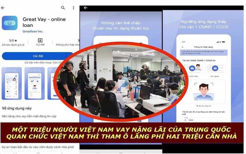 VNTB – Hơn 1 triệu người Việt Nam vay nặng lãi từ người Trung Quốc qua app.